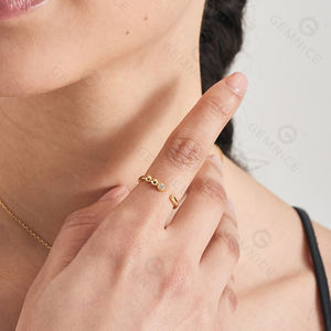 Gemnel 925 Sterling Zilveren <span class=keywords><strong>Spacer</strong></span> Kraal Stapelen Vinger <span class=keywords><strong>Ring</strong></span> Voor Vrouwen Fijne Sieraden Open Verstelbare <span class=keywords><strong>Ring</strong></span> - Product Image 5