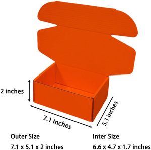 Boîte d'expédition pliable en papier recyclé, boîte en papier fantaisie, emballage couleur orange pour cadeaux/bijoux/confiseries/soins de la peau/expédition - Product Image 1