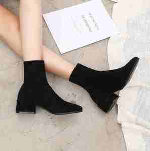 Femmina di spessore con stivali di modo di autunno e di inverno delle donne calze elastiche stivali con scarpe delle donne Britanniche - Product Image 2