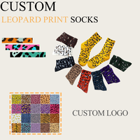 Chaussettes pour femmes en tricot respirant à imprimé léopard personnalisées, chaussettes de haute qualité, chaussettes les plus vendues