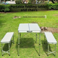Ensemble table et chaises pliantes portables Tench AL17 pour extérieur, design en alliage d'aluminium, idéal pour les marchés nocturnes et les événements promotionnels