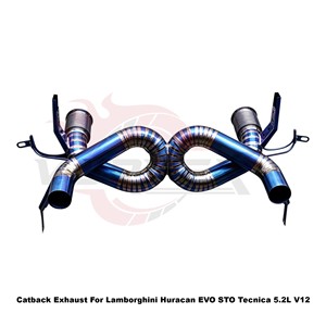 ระบบท่อไอเสียแบบตรง Vortex Blue Burnt Titanium สำหรับ Lamborghini Huracan EVO STO Tecnica 5.2L V12 ชุดแต่งระบบปรับแต่ง - Product Image 3