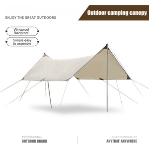 Tente d'auvent en tissu Oxford extra large avec revêtement noir imperméable à la pluie pour l'extérieur, le camping et la plage. - Product Image 2