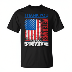 Camiseta patriótica con bandera estadounidense de agradecimiento a los veteranos para hombres y mujeres - Product Image 2