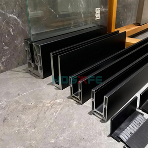 Profilé <span class=keywords><strong>de</strong></span> balustrade en aluminium en U pour <span class=keywords><strong>extérieur</strong></span>, pour balcon, compatible avec verre feuilleté 12-20mm, 6+6mm, 8+8mm, pour clôture et main courante - Product Image 3