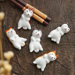 Lande japon tarzı dekoratif öğeler, sevimli hayvan serisi, köpek seramik el sanatları, stokta Chopstick tutucular, E - Product Image 2