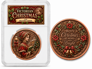 Moneda Redonda Personalizada <span class=keywords><strong>de</strong></span> 1oz <span class=keywords><strong>de</strong></span> Cobre Fino .999 con Impresión UV <span class=keywords><strong>de</strong></span> Escena <span class=keywords><strong>de</strong></span> <span class=keywords><strong>Aurora</strong></span>, Amanecer Invernal, Hada y Caballo Blanco, Regalo OEM - Product Image 1