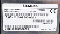 6SN1111-0AA00-0DA1 55kW Versión A, Inductor Trifásico - Original, Nuevo de Fábrica
