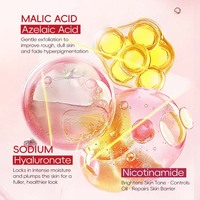 Tonique Corporel Exfoliant Éclaircissant Hydratant à l'Acide Azélaïque, Acide Malique et Nicotinamide pour le Dos – Marque Blanche
