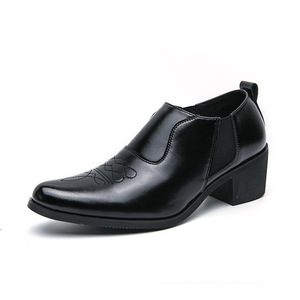 Chaussures en cuir habillées pour hommes, grande taille, cuir à talon haut pour hommes, chaussures de mariage pour marié de bureau augmentant la taille - Product Image 6