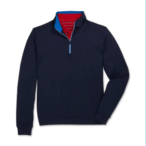 Usine personnalisée hommes hiver à manches longues demi-zip hommes rétro vintage pull demi-zip golf pull - Product Image 4