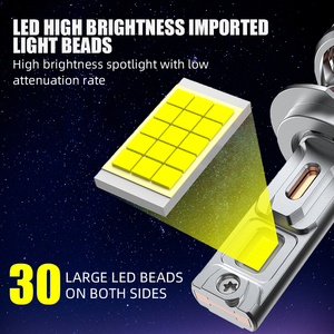 Nuevo producto cuatro tubos de cobre 200W 30000LM H1 H3 H4 H7 9005 9006 9012 bombilla Canbus Led faro para coche - Product Image 6