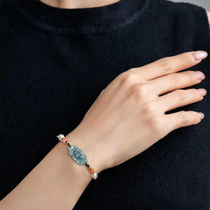 Pulsera de Jadeíta Natural con Flor de Loto, Joyería para Mujer, Estilo Chino, Diseño Original, Regalo con Certificado de Tasación SL104 - Product Image 4