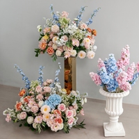 Fournitures florales Bouquet de mariage Composition florale bleue et jaune Centre de table pour fête Décorations de table Boules de fleurs personnalisées