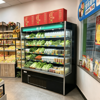 Vitrine Réfrigérée Multi-Étagères Sans Givre à Inverter, Réfrigérateur Commercial pour Viande, Prise Secteur