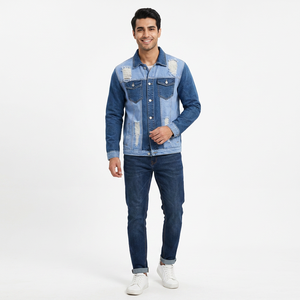 Dernière veste en jean à manches longues décontractée OEM à prix réduit pour hommes, respirante, chaude, élégante et recadrée, veste d'hiver en denim personnalisée - Product Image 1
