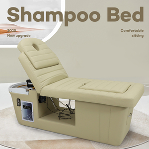 Shampoo <b>Bed</b> PU Leather Salon Chair With Plastic Basin Modern Design <b>Easy</b> to Clean Commercial Furniture - Product Image 1