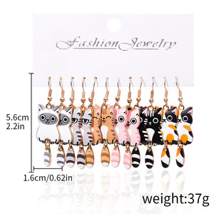 Cartoon <b>Cat</b> Drop <b>Earrings</b> Zinc Alloy Stud <b>Earrings</b> Party Jewelry Fashion Jewelry - Product Image 5