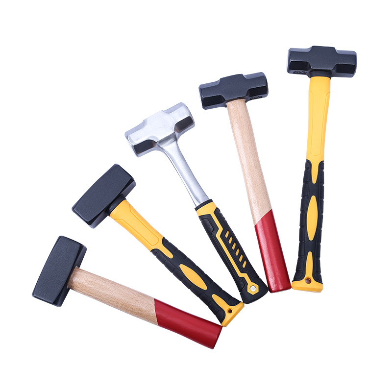 Heavy-Duty Iron Hammer Large Sledge Hammer with Wooden Handle&Fiber Handle for Construction