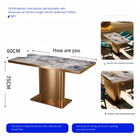Ensemble table et chaises de restaurant moderne en bois massif et acier inoxydable avec plateau de table robuste facile à nettoyer, mobilier de salle à manger commercial