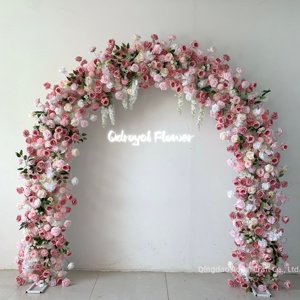 Arche de fleurs en soie très vendue, fleurs artificielles blanches décoratives de haute qualité pour la décoration de scène de mariage - Product Image 6