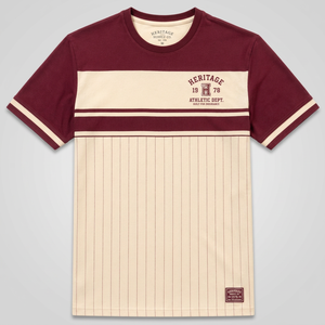 Heritage Supply Co Men's <b>Heart</b> Baseball <b>T</b>-<b>Shirt</b> Maroon Cream Athletic Dept Digital Print Breathable Pullover <b>Shirt</b> UPF 35 120g - Product Image 3