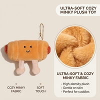 Porte-clés en peluche Kawaii, prêts à être expédiés, pendentifs en peluche sur le thème de la nourriture, breloques de sac, accessoires visage souriant CE EN71