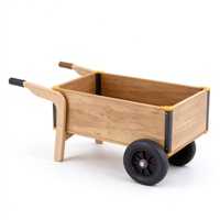 Chariot de jardin en bois pour enfants avec roue en PVC, chariot de jeu extérieur pour la crèche, chariot à sable pour la cour