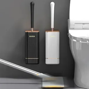 Brosse de toilette Zenidoo en silicone TPR écologique avec base étanche, poils souples et flexibles, sans angles morts, en plastique - Product Image 4