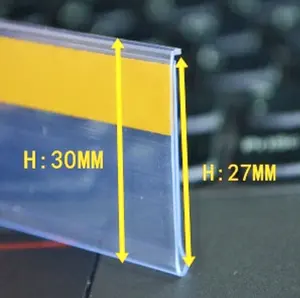 Clean Environmental friendly plastic pvc back with adhesive data strip simple Install for supermarket Shelf