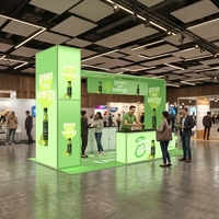 Stand d'exposition portable en aluminium 10x20 avec éclairage LED rétroéclairé, stand de salon professionnel, tour de présentation