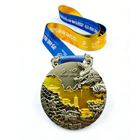 Medalla de Maratón de Calidad Premium, Chapada en Oro y Plata, con Logotipo Personalizado en Relieve 3D, para Premios de Torneos de Alto Nivel