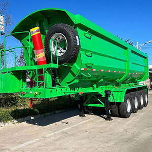 80T 4-Axis U-Shaped Steel Semi-<b>Trailer</b> Ultra Heavy Hydraulic Dump Truck with Wear-Resistant Cargo <b>Box</b> - Product Image 1