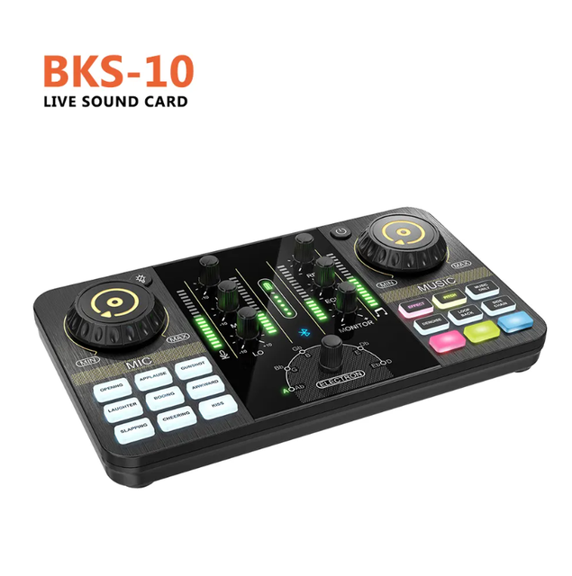 Profession Adjustable Volume Audio Live Streaming Instrument Sound Card Dj Music Mixer Audio Interfaces Sound Card Mixers