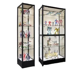 Hot bán nhôm Tempered Glass Showcase cửa hàng hiện đại Sản phẩm kính hiển thị trường hợp với đèn sân khấu tủ trưng bày