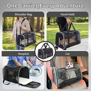 Sac de transport pour animaux de compagnie, extensible, approuvé par les compagnies aériennes, pliable, pour <span class=keywords><strong>chien</strong></span> et chat, extra spacieux, côtés souples - Product Image 6
