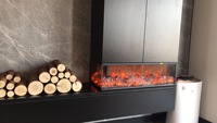 Cheminée Électronique Moderne à Effet de Feu, Encastrable, Style Européen, pour la Maison et les Salles d'Exposition, Décorative, TV F