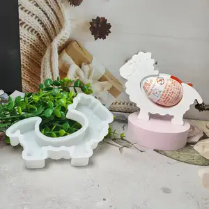S0048 Silicone mold for lamb hollowed out fun egg ornaments Silicone Mold AnimalsCement Concrete