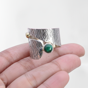 Malachite Gemstone Solid Green Gemstone Ring 925 Sterling Silver Spinner Promise Silver Ring Fine Jewelry For Gift Designer - Product Image 1