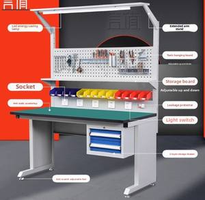Établi de réparation d'ordinateur antistatique réglable de vente chaude avec l'atelier de tiroir et de douilles à double couche utilisé - Product Image 3