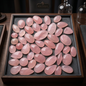 Venta al por Mayor de Gemas Orgánicas Naturales, Cabujón de Cuarzo Rosa, Piedras Preciosas Sueltas Ovaladas Pulimentadas de 6x8-15x20mm para Collares, Pulseras y Joyería - Product Image 3