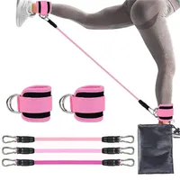 Conjunto de bandas de resistencia para correas de tobillo, banda elástica para Fitness, equipo de gimnasio para hombre y mujer, barra de entrenamiento para ejercicios de Culturismo