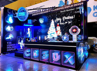 Ventilateur LED holographique 3D de petite taille 42 cm avec 224 LED, contrôle WiFi, équipement de projection holographique à œil nu pour la publicité