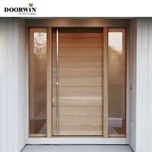 Porte d'entrée à Pivot en bois, sécurité frontale personnalisée, porte d'entrée extérieure en bois moderne