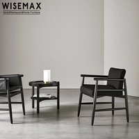 WISEMAX FURNITURE Chaise de café commerciale moderne nordique en bois massif chaise de salle à manger de luxe en bois et tissu pour la maison
