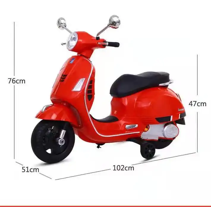 2021 New Model Electric Scooter Ride on Car Toys for Kids to Play Black Charger Red Toy Music White LED Orange Switch Time