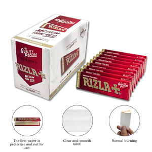 For Model 817 Red Standard Simple Natural Material Cigarette <b>Rolling</b> Papers 100 Booklets Per <b>Box</b> - Product Image 1