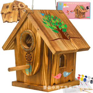 Wooden Birdhouse <b>Diy</b> <b>Kit</b> For Kids Outdoor Hanging Decorative Craft Toy 7-12 Years Old - Product Image 1