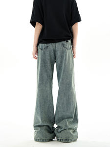 <span class=keywords><strong>JL</strong></span> กางเกงยีนส์ผ้าฟลีซระบายอากาศได้ดีของผู้ชายกางเกงยีนส์ทรงหลวมปักลายสไตล์อเมริกันวินเทจฤดูร้อน - Product Image 2