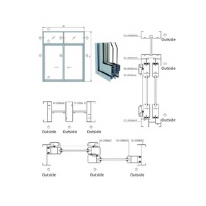 Cửa sổ trượt nhôm cho khách sạn sang trọng khu nghỉ mát năng lượng Sao đủ điều kiện chất lượng cao tùy chọn kính sử dụng bên ngoài được thiết kế cho - Product Image 6